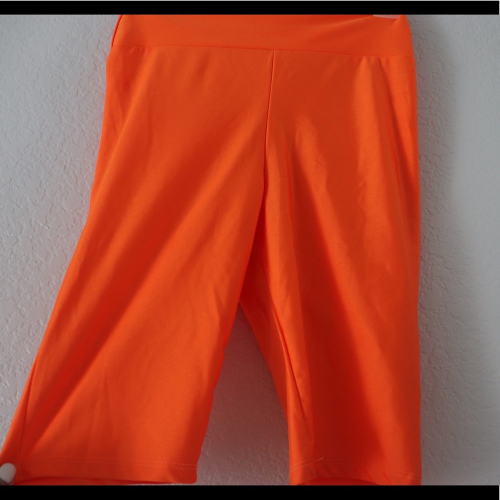Fashion Nova neon Orange High rise biker shorts